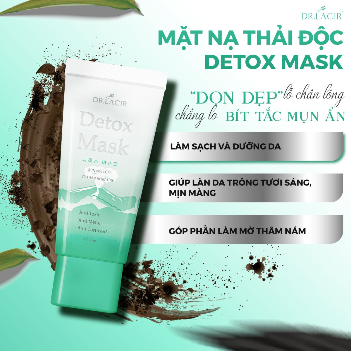 Mặt Nạ Thải Độc Detox Mask Dr Lacir 35gr